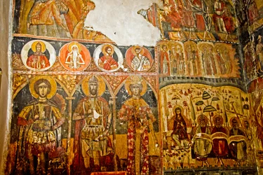 Interior, de, st, marys, igreja, Mborja, Korca, albânia
